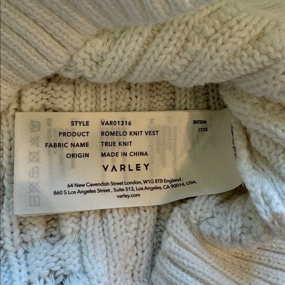 Varley Off-White Romelo Knit Vest - Picture 1 of 3